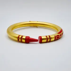 Customizable Crayon Bracelet in 18K Gold Filled with Orange Coral and Orange Moissanites
