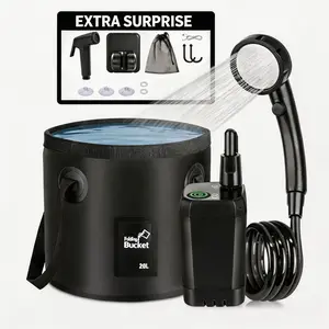 Senmeo Portable Outdoor Camping Shower with Rechargeable Pump USB Electric for Camping Beach Hiking Pet Bathing Ideal for Outdoor Enthusiasts