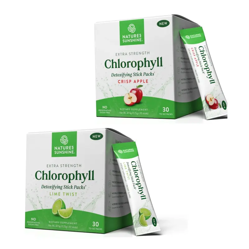 EverGlow Detox Duo: Lime & Apple Chlorophyll Stick Packs