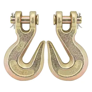 G70 5/16 Clevis Grab Hooks Heavy Duty Chain Hook for Truck Trailer, Chain Forged Alloy Steel Chain Hook for Transport - 5,400 LBS Capacity(2 Pack)