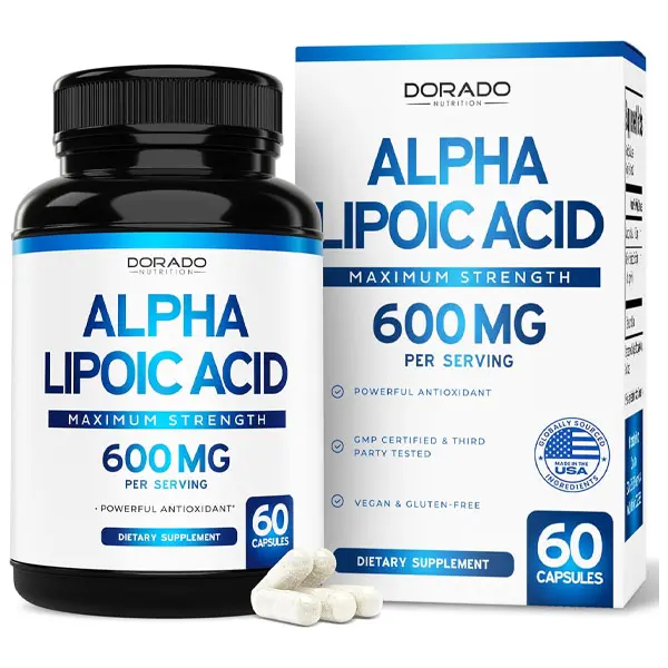 HOT !!! Alpha Lipoic Acid 600mg per Serving 60 Capsules - Potent Antioxidant for Neuropathy and Cardiovascular Health (ALA Supplement) - Third Party Tested, Non-GMO, Gluten Free, Vegan & USA Made