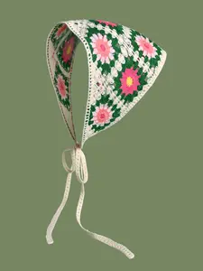 Women's Floral Pattern Crochet Shawl, Boho Style Lightweight Comfortable Shawl for Women, Fashion Accessories for Daily Wear