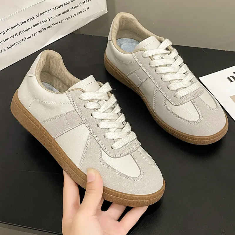 Women's Fashion Sneakers Leather Casual Vintage - Comfortable Running Tennis Coach Shoes with Beige Lining & Rubber Outsoles | Closed Toe Trainer