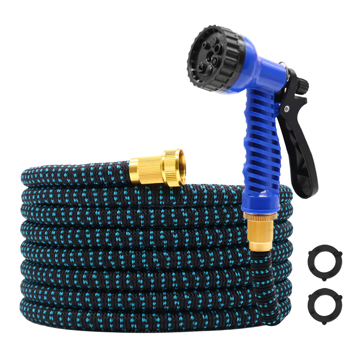 GardenJoy 50ft-100ft Expandable Garden Hose - Lightweight Flexible Water Hose - Triple Length Expansion - 7 Function Spray Nozzle - No Leaks or Kinks