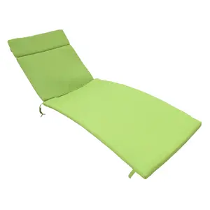 79.25*27.5*1.5 Inch Green Polyester Outdoor Chaise Lounge Cushion, Water Resistant Soft Replacement Seat Pad with Fastening Ties, Non-slip Universal Patio Furniture Cushion for Backyard Deck Garden Use