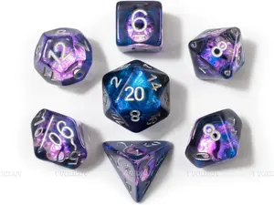 All-Seeing Eye | Purple and Blue Demonic Eye | Resin Dice Set (7)
