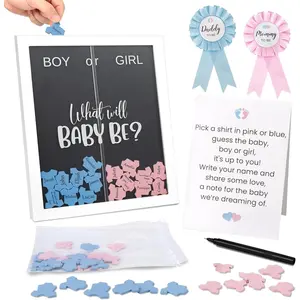 Gender Reveal Decorations for Party – Wooden Voting Board Game Keepsake, Baby Shower Gender Reveal Game, Guest Book Alternative, Cast Your Vote Boy or Girl, Gender Reveal Party Games for Guests