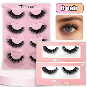 14mm Sweet Natural False Eyelashes 6 Pairs, Doll Style with DD Curl, Non-Toxic & Flammable Liquid Free, Perfect for Daily Wear, Eyelash Set