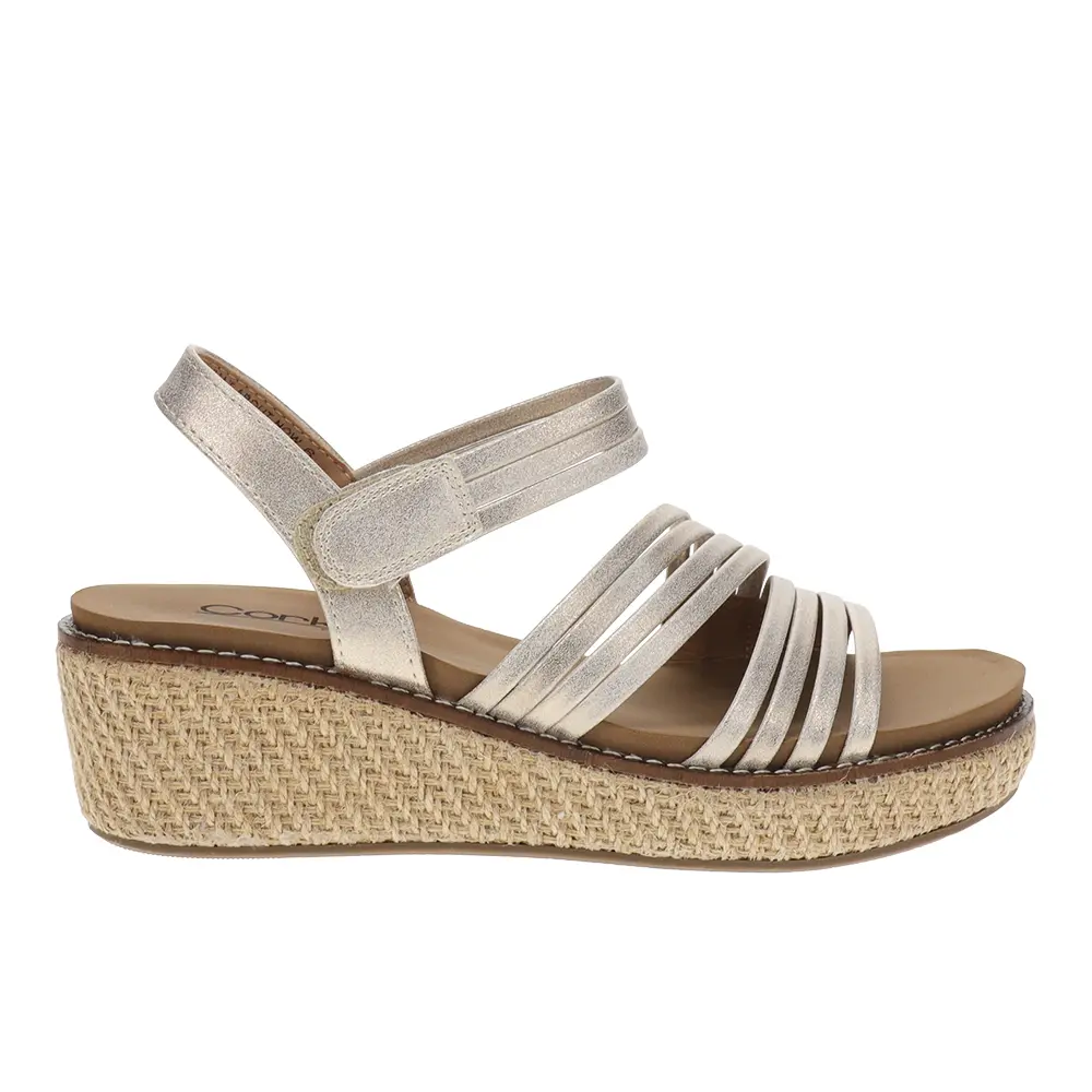 Corkys Womens What About Now Strappy  Casual Sandals Casual Mid Heel 2-3" - Gold