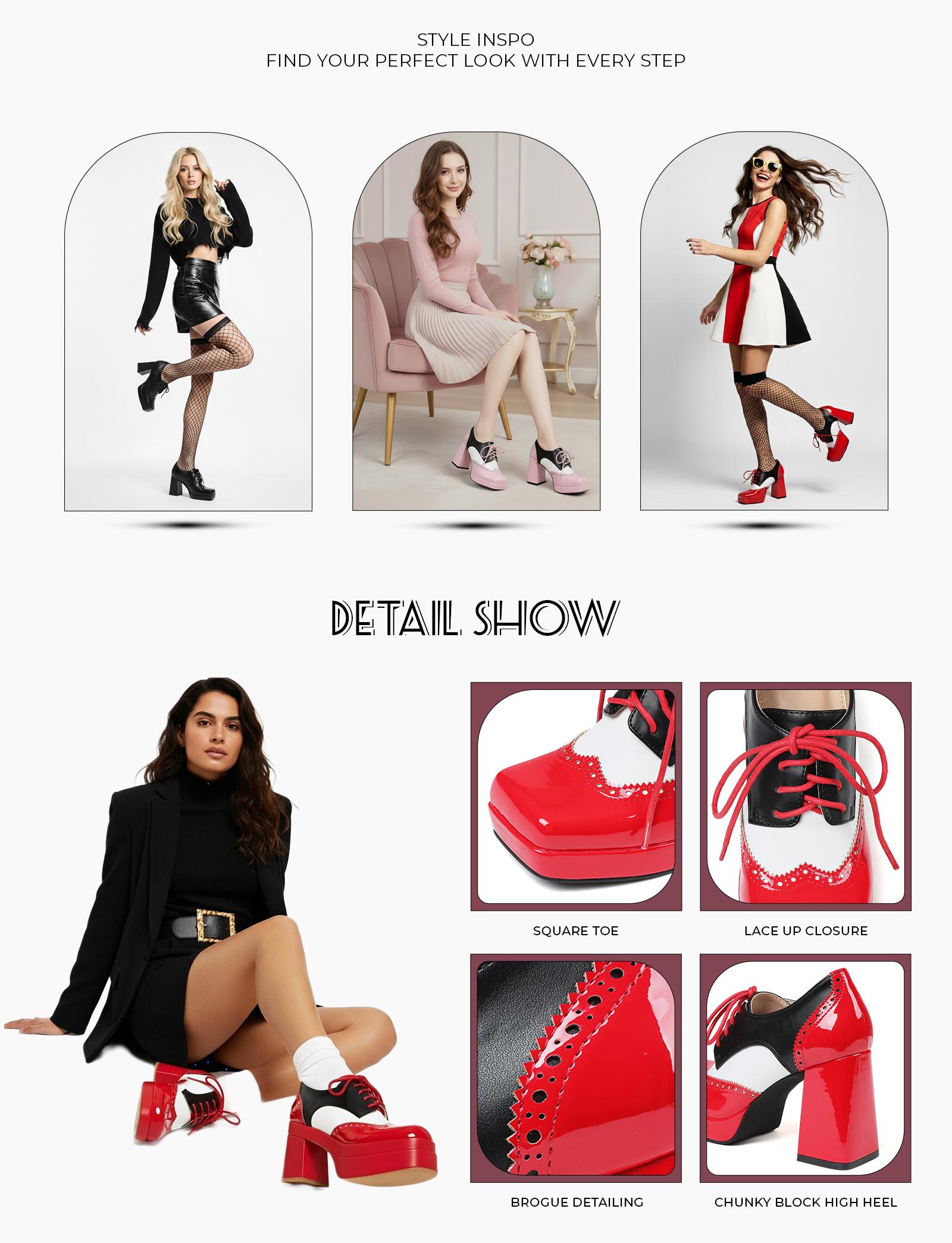 Platform Mary Jane Shoes For Women Square Toe Chunky Block High Heels lace Up Gifts for her Brouge Colorblock Oxford Heel Comfy Slip On Retro Vinatge Casual Concert Date Party Heeled Shoes Platform Mary Jane Shoes For Women Square Toe Chunky Block High Heels lace Up Gifts for her Brouge Colorblock Oxford Heel Comfy Slip On Retro Vinatge Casual Concert Date Party Heeled Shoes