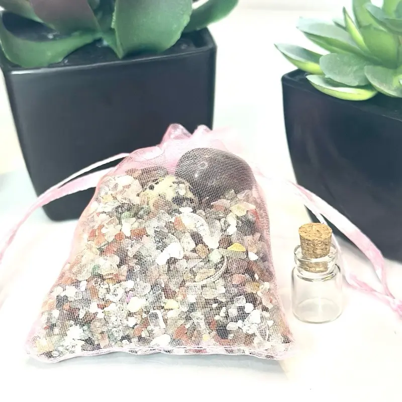 Mystery Crystal Scoop Baggy - Includes Tiny and Medium tumbles, pendants, and charms, etc.