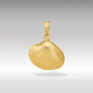 14K Gold Medium Clam Shell Pendant