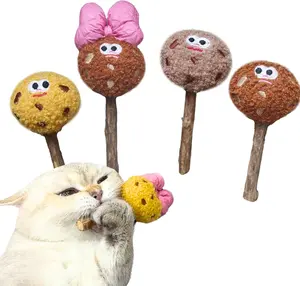 CECE PAW 4 Pack Catnip & Silvervine Lollipops - Interactive Chew Toy for Kitten Teething - Bored Indoor Cats - Cat Kicker Toy