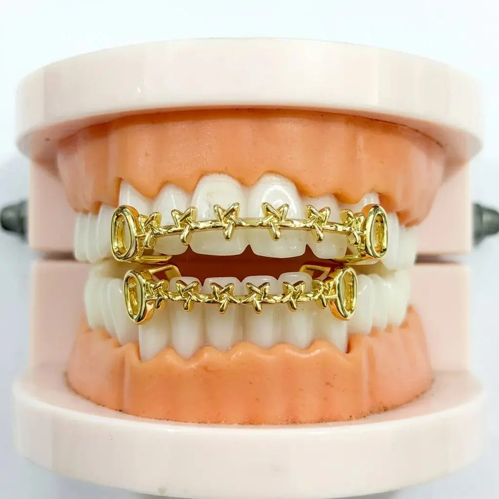Y2K Vintage Hollow Stars Tooth Caps For Women Men Hip Hop Hotties Glossy Grillz Teeth Set Jewelry Daily Gills Dental