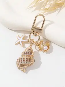 1pc Asymmetrical Shell, Bag Charm Pendants Starfish, and Sea Snail Wallet Pendant Keychain, Bag Charm Stylish Nautical Decor for Bags, Unique Ocean-Inspired Accessory, Sparkly Bag Charm, Bag Decoration