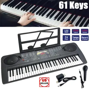61-Key Kids Electric Piano Keyboard with Microphone Music Stand Built-in Speakers Portable Digital Piano for Beginners 200 Voices 200 Rhythms 24 Songs Ideal Gift Learning Compact & Portable