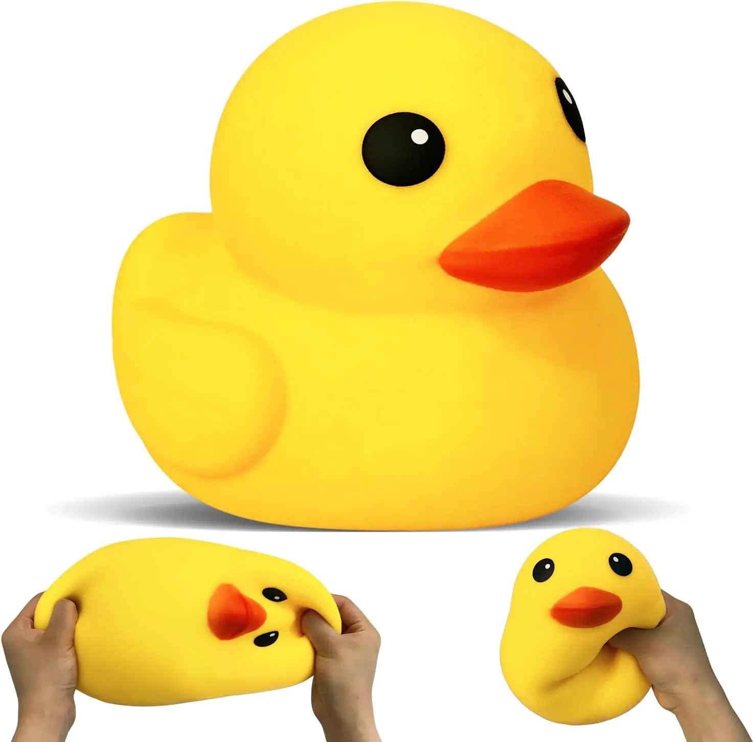 Jumbo Duck Squishy, Cute Yellow Duck Squishy Squeeze Toys, Soft Rubber Stress Relief Toy, Dough Stress Ball Sensory Fidget Toys for Party Favors Goodie Bag Fillers Birthday Gifts