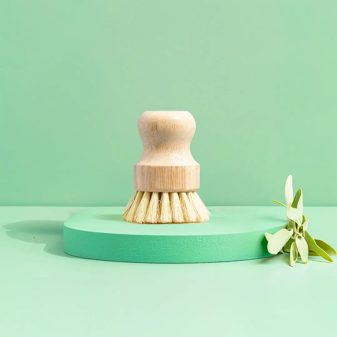 Green Llama Bamboo Dish Scrub Brush