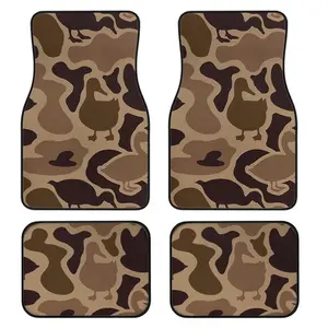 4-Piece Camouflage Duck Print Car Floor Mats Set, Universal Fit, Crystal Velvet, Full Coverage, for Sedan, Truck, Suv, Car Interior Accessories