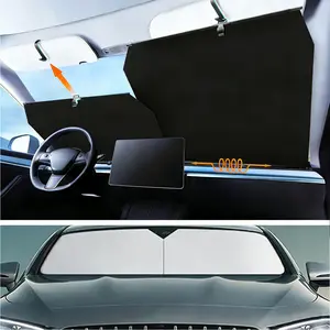 Adjustable Retractable Car Windshield Sun Shade Full Coverage UV Protective Sunshade for SUVs Trucks Vans Heat Blocker Summer Visor
