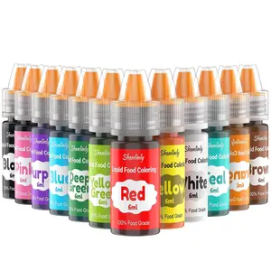 Food Coloring Liquid Set for Baking, Shanlinly 12 Color Food Grade Neon Easter Egg Dye Kit for Cake Decorating, Fondant, Frosting, Cookies, Christmas Baking - Tasteless, Vibrant - 0.25 Fl. oz/Bottles