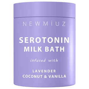 Serotonin Milk Bath Soak 300g - Creamy Coconut Lavender Milk Bath Salt with Calm Vanilla Scent for Softening & Hydrating Skin Luxury Relaxation & Destress