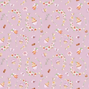 Flowery Easter Pattern 4 Quilting Cotton Fabric