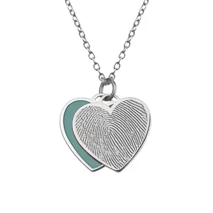 Heart Swivel Fingerprint Pendant