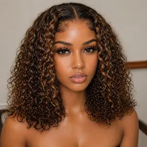 Belnegres509 Curly Human Hair Wig 5x5 - 100% Real Hair, Soft Bouncy Curls, Lightweight, Easy to Style, Natural Look, Beginner-Friendly