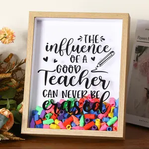 Suzile Teacher Appreciation Gift Shadow Box Graduation Picture Frame End of The Year Gifts Back to School Photo Frame Wall Table Decor The Influence of a Good Teacher Can Never Be Erased