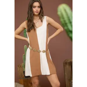 Wide Stripe Linen Mini Dress