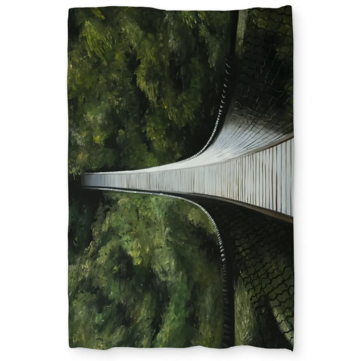 360 stand Serene Cozy Microfiber Duvet Cover - Twin Extra Long Size, Breathable Fabric, Printed Forest Scene Nature Theme with Modern Trees & Suspended Bridge, Home Bedding Decor, Microfibre Duvet Covers, Easy To Care For, Modern Design, Printing
