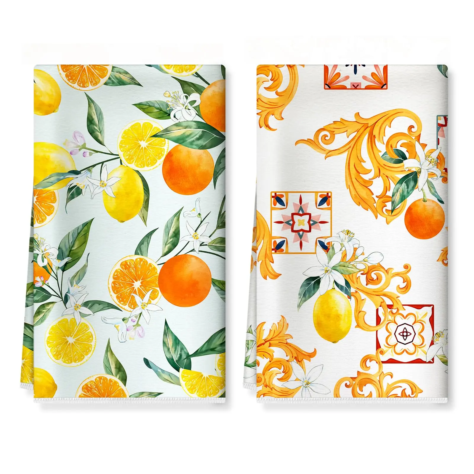 Summer Lemon Kitchen Towels, Soft Absorbent Hand Towel 16 × 24 Inch, Thick Dish Cloth for Party Anniversary Holiday Decoration Housewarming Gifts