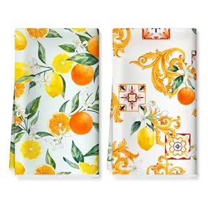 Summer Lemon Kitchen Towels, Soft Absorbent Hand Towel 16 × 24 Inch, Thick Dish Cloth for Party Anniversary Holiday Decoration Housewarming Gifts