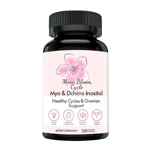 Moon Bloom Cycle 40:1 Myo-Inositol & D-Chiro-Inositol Capsules with CoQ10, Magnesium Glycinate, Vitamin D3, Folate, B6 & B12