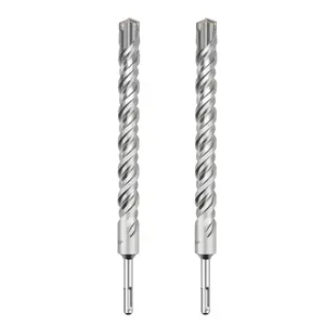 2 Pack 9/16 in x 14.2 in (14 x 360mm) SDS Plus Rotary Hammer Drill Bit, Masonry Drill Bit, Concrete Drill Bit for Concrete, Brick and Cement (9/16 in x 14.2 in (14 x 360mm))