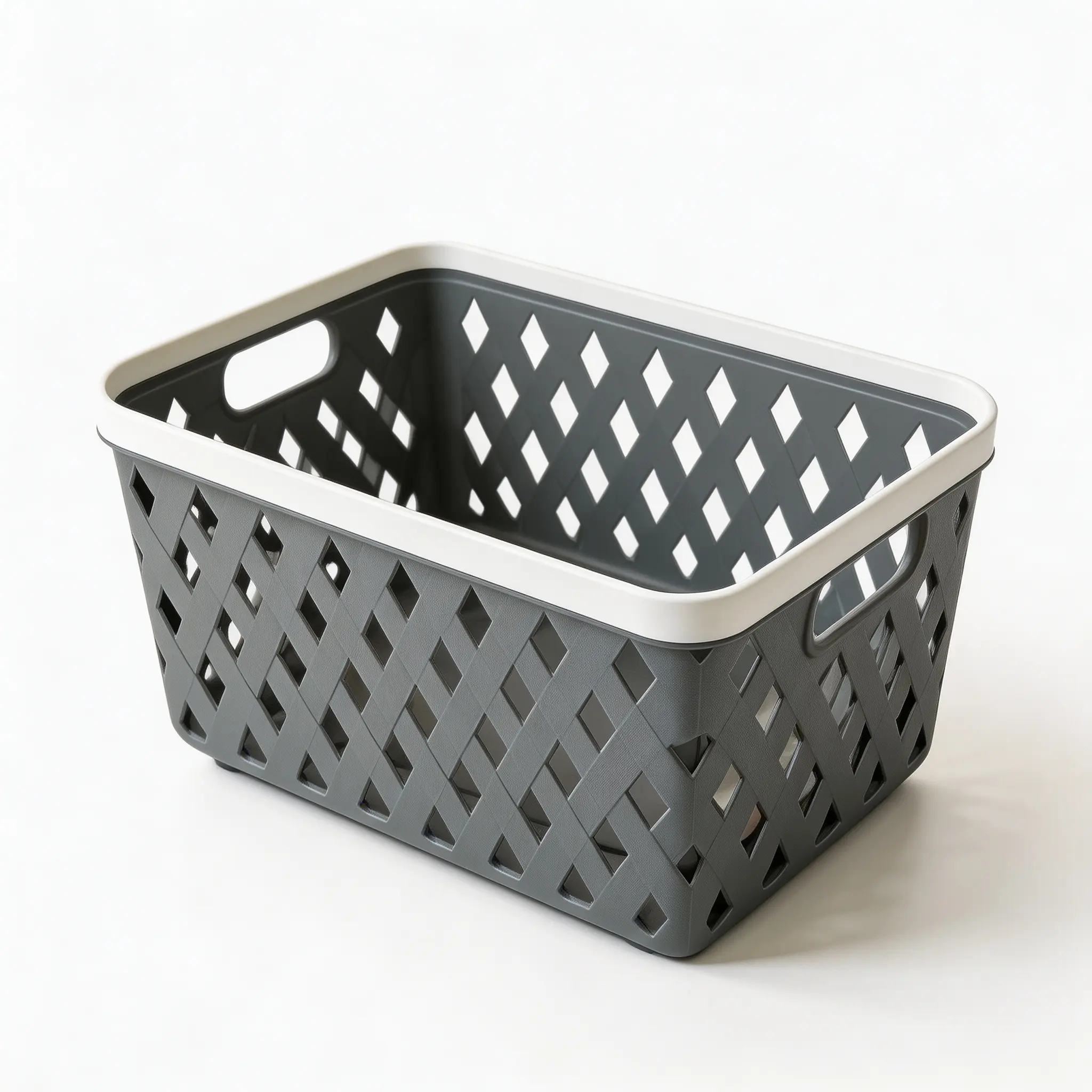 Stackable Open Weave Plastic Storage Basket With Carry Handles, Ventilated Household Organizer Bin, Multi-Purpose Storage Basket For Bathroom, Closet, Kitchen Countertop & Vanity