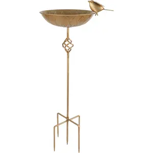 Bird Bath for Outside,Metal Birds Bath Bowl for Outdoors,27.6" H Bird Feeder & Water Feeders with 5 Prongs Base Stake, Free Standing Garden Patio Lawn Yard Decor