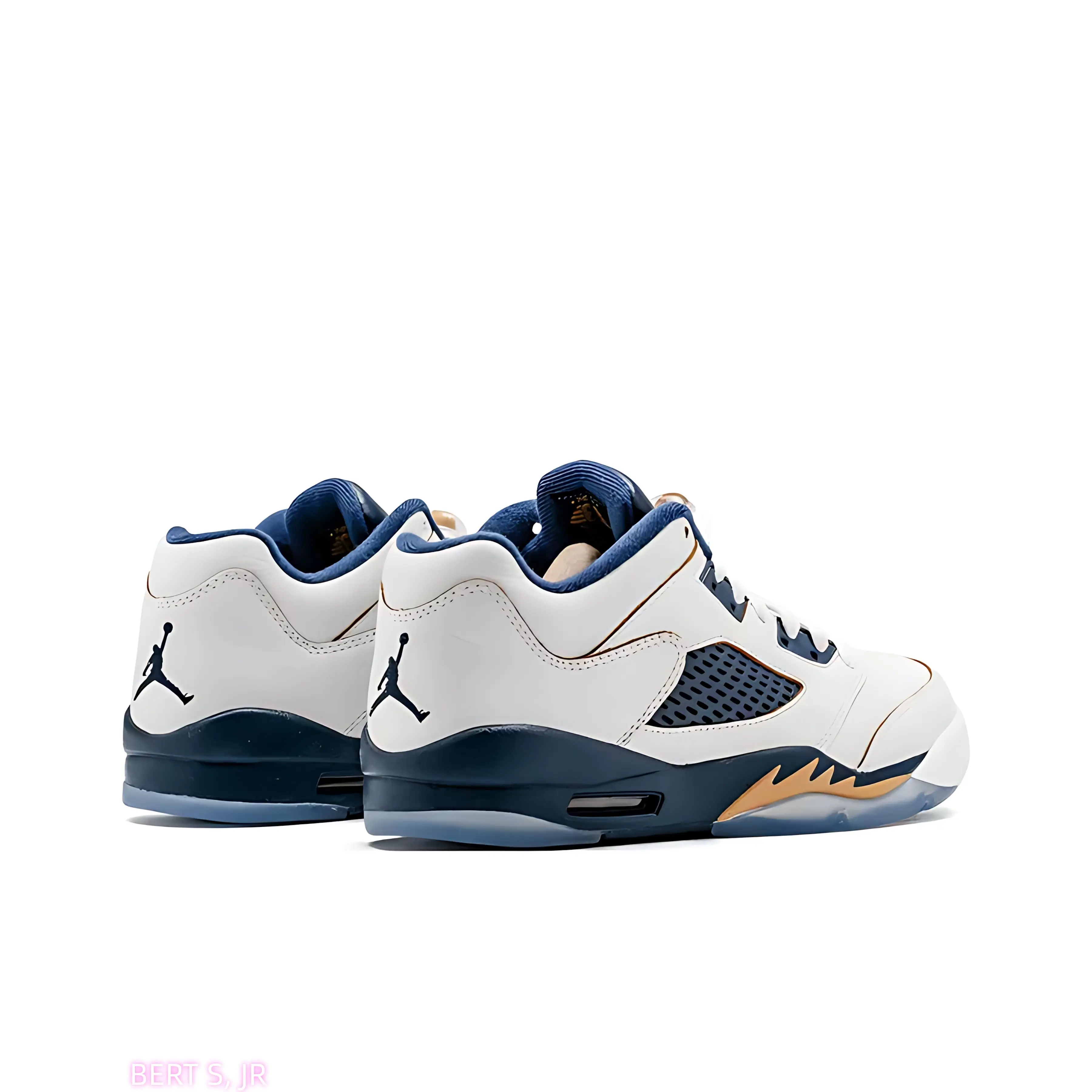 Unisex All Season Preppy Streetwear Low Top Sneakers White Navy Gold Polished Leather Vintage Athletic Footwear Cushioned Midsole Clear Rubber Outsole Daily Walking Shoes Brand New Sealed with Original Shoe Box