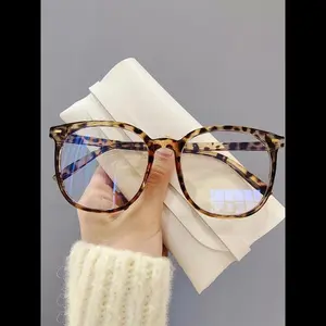 Trendy Leopard Pattern Frame Eyeglasses, Fashionable Blue Light Blocking Glasses for Women & Men, Fashion Eyeglasses for Work, Daily Clothing Decor, Perfect for Student Daily Use