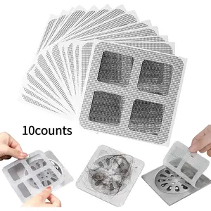 10 Counts Floor Drain Strainer Cover, Portable Drain Filter Screen for Hair Stopper,Sewer Hair Blocking Sticker,Disposable Hair Drain Sticker for Bathroom strong adhesive for tight fit on drains, suitable