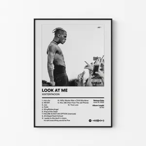 XXXTENTACION Album Poster, 17 Question Mark Tracklist Art, Emo Rap Soundcloud Legend Print, 999 Memorial Decor, Unframed Print Only