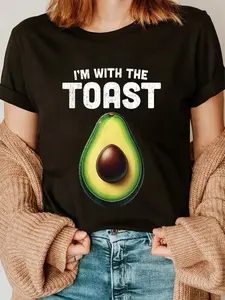 100% Cotton Im With Toast Avocado Matching Funny Halloween Costume T-Shirt