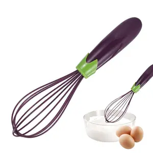 Silicone Whisk For Mixing Heat Resistant Egg Whisks Silicone Balloon Whisk Handle Beater Blender For Non-Stick Cookware Safe Non