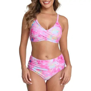 Outdoors & sports Halcurt Women's Bikini Sets Twist Front Swim Top with Ruched Tummy Control Bottom Two Piece Swimsuit