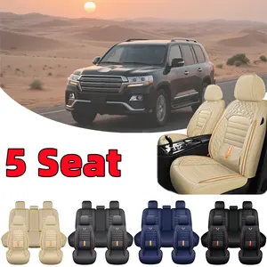 Side Full Surround Design Car Seat Covers Waterproof Wear Resistant PU Leather Fully Wrapped Protect All Five Seats Front Rear Suitable All Seasons