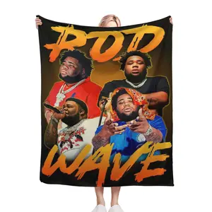 Throw Blanket Rod Wave Blankets Ultra Soft Velvet Blanket Lightweight Bed Blanket Gifts for Women Home Decor Sofa Blanket - 50*60in