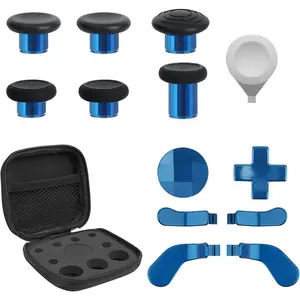 13 in 1  Elite Series 2 Controller Accessories Replacement Pack,6 Metal Thumbsticks,2 D-pads,4 Paddles and 1 Adjuster for  Elite Controller Series 2 Core Accessory Parts(Blue)