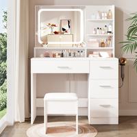 Colorful Small LED Table with Chair Set-White