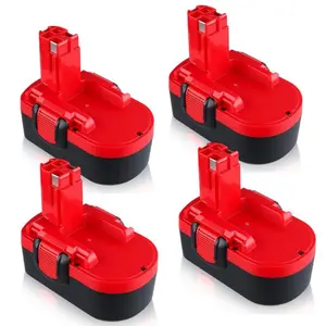 4 Packs 4.8Ah 18V NiMH Batteries, Compatible with Bosch 18V Batteries BAT025 BAT026 BAT181 Power Tools Cordless Drill